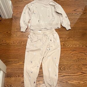 Lou & Grey Cream Embroidered Lounge Set